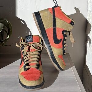 NWOT Nike Dunk High "By You" Canvas Olive/Pumpkin/Black Size 9 Rare